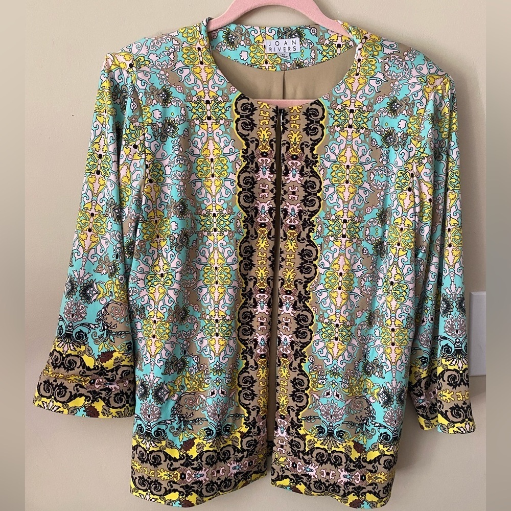 Joan Rivers Multicolor Patterned Jacket